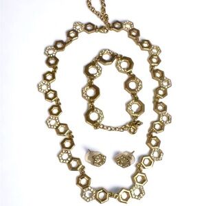 Gold Plated Hexagon Jewelry Set